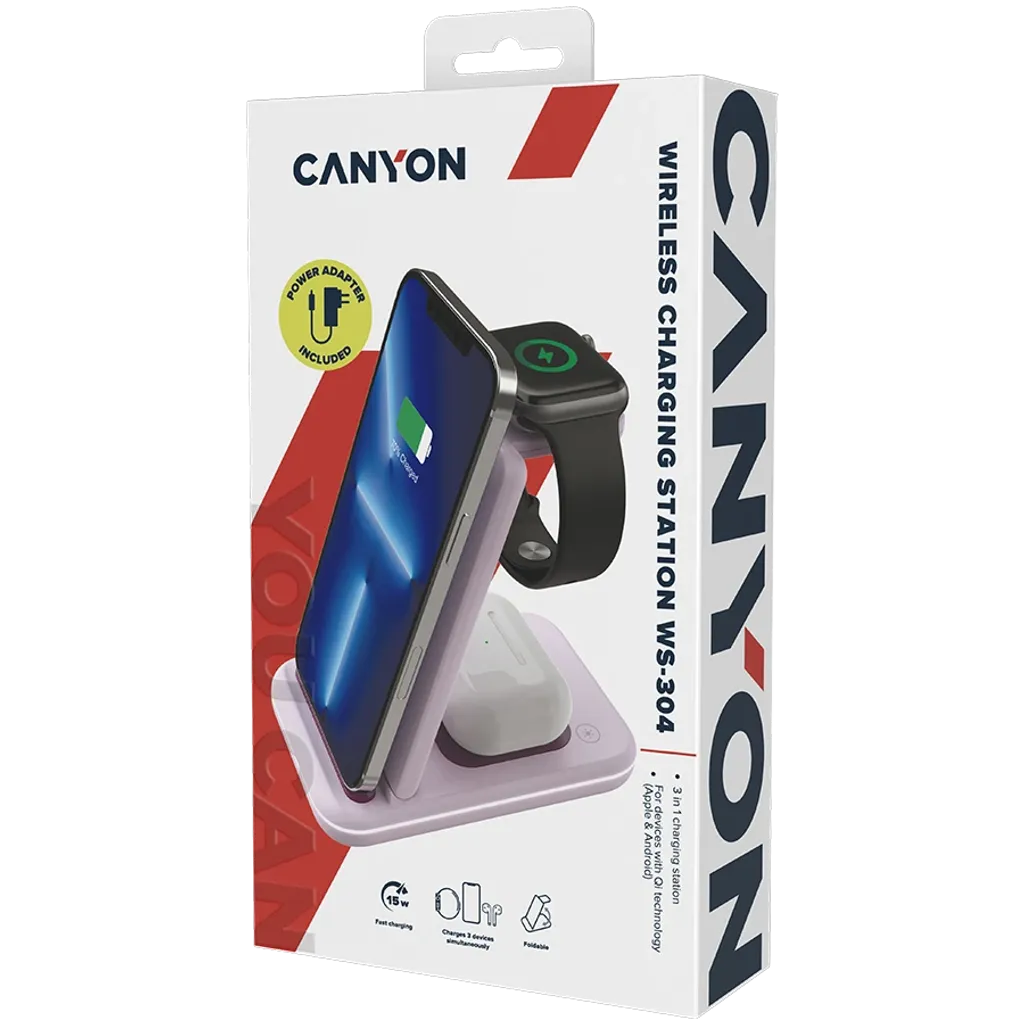 Bezdrátová nabíjecí stanice 3v1 WS-304 - Photo 8