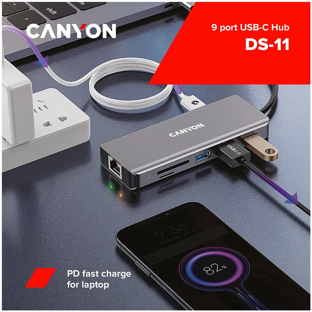 Hub USB-C de 9 Puertos DS-11 - Photo 5