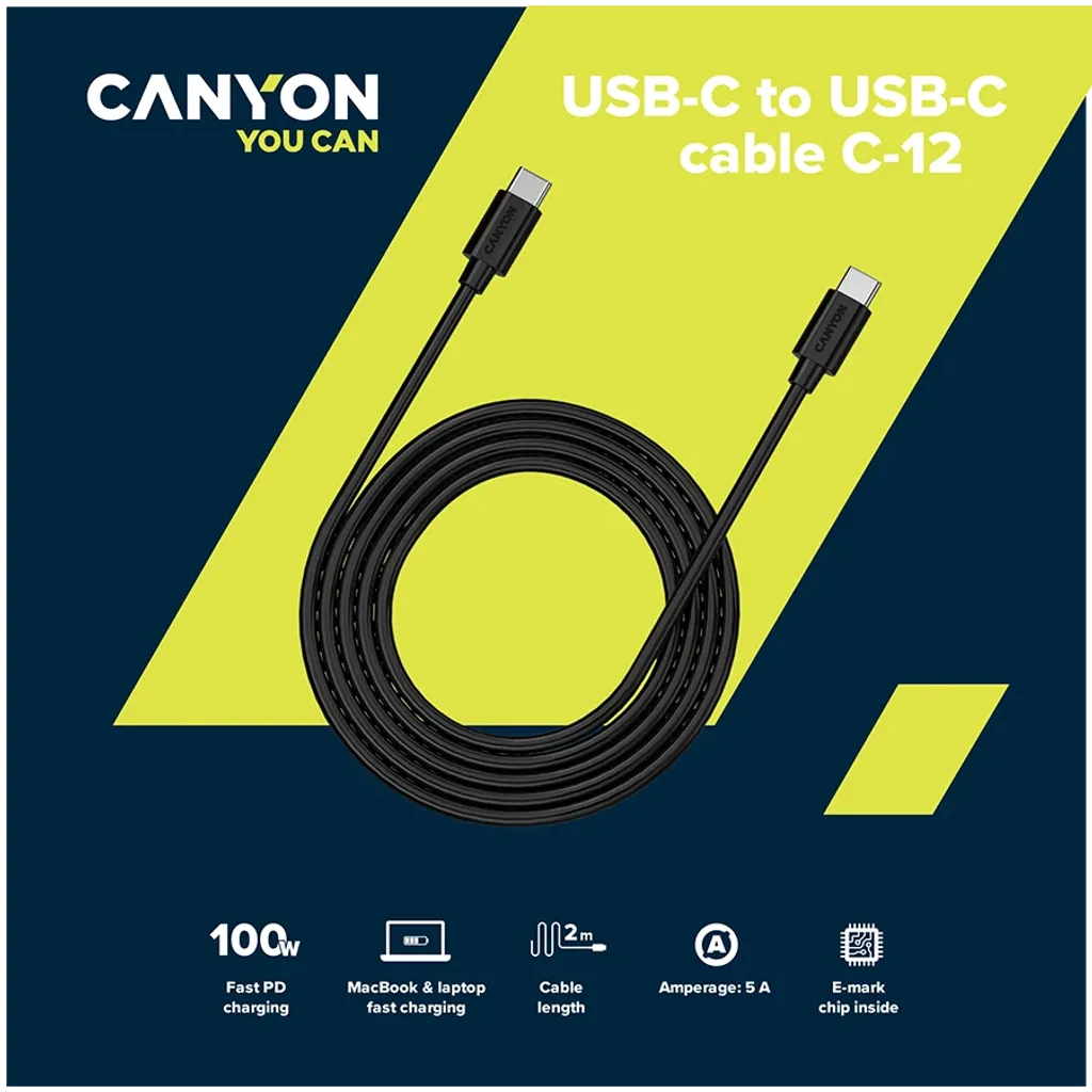 Kabel pro rychlé nabíjení a přenos dat AV, USB-C – USB-C C-12 - Photo 2