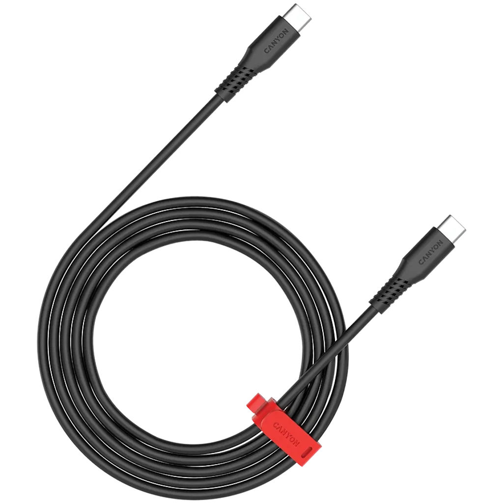 USB-C към USB-C кабел (силиконов, USB 2.0, 2 м)