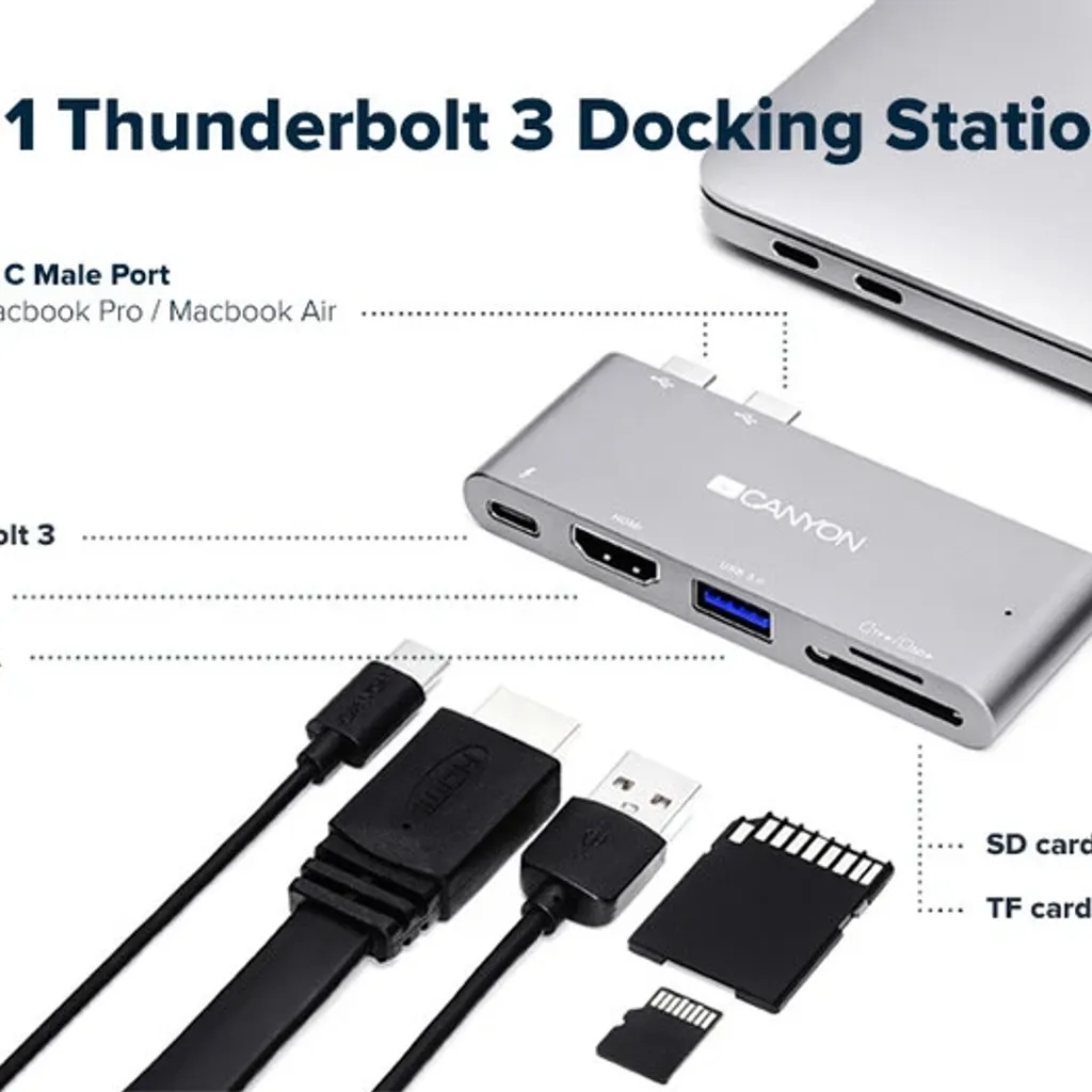 Thunderbolt 3 βάση σύνδεσης 5-σε-1 DS-5 - Photo 8
