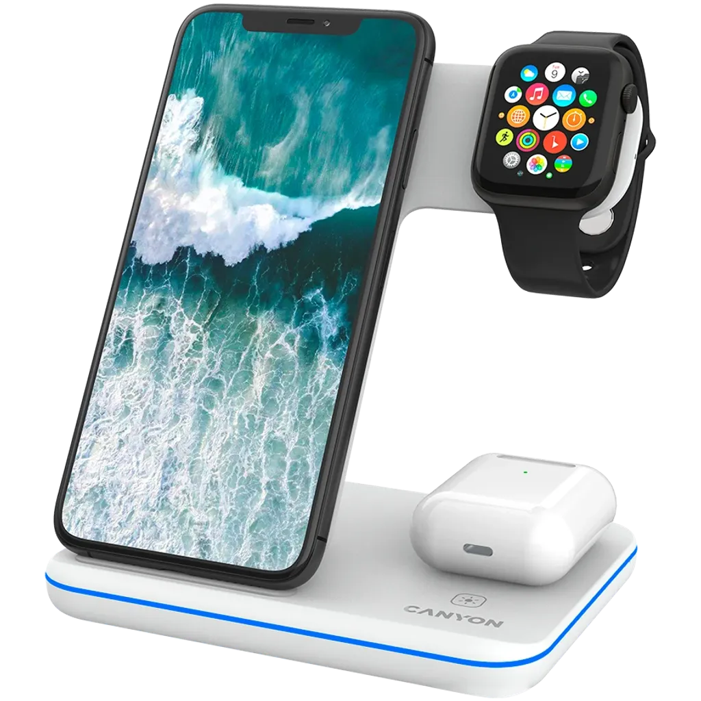 3-в-1 Безжична станция за зареждане на устройства, поддържащи QI технология WS-303