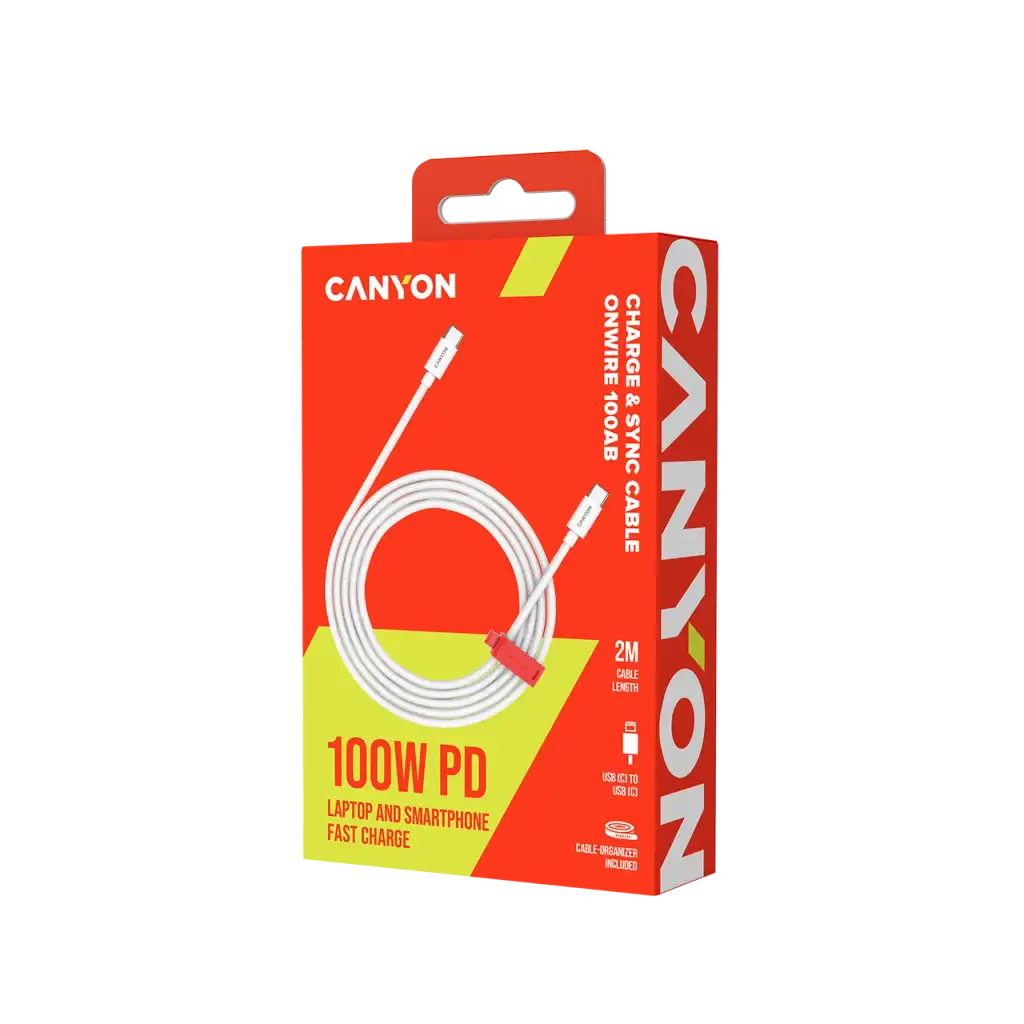 USB-C - USB-C Кабель OnWire 100AB (Braided, USB 2.0, 2 м) - Photo 2