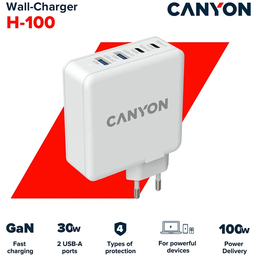 Fast Charge GaN Wall Charger H-100 - Photo 4