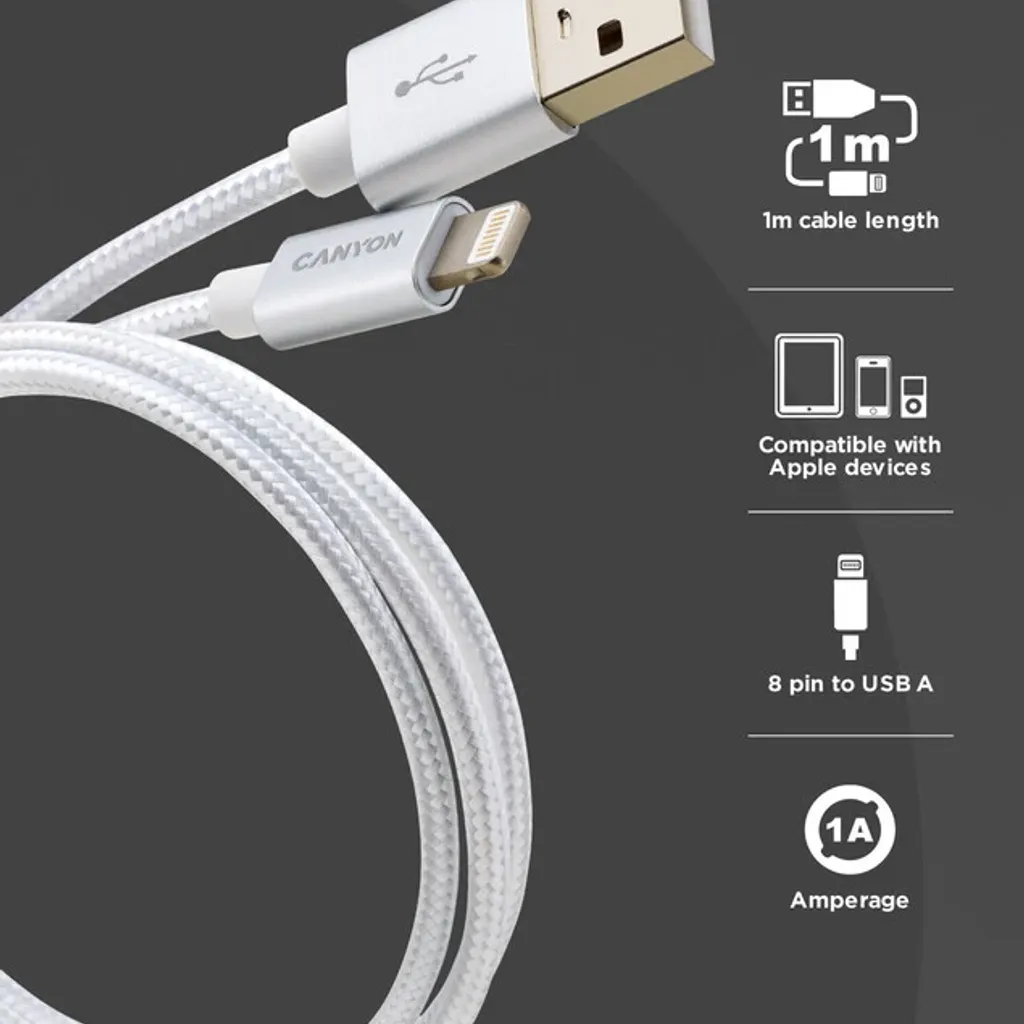 Πλεγμένο Lightning 8 ακίδων - Καλώδιο USB για iPhone CFI-3 - Photo 4