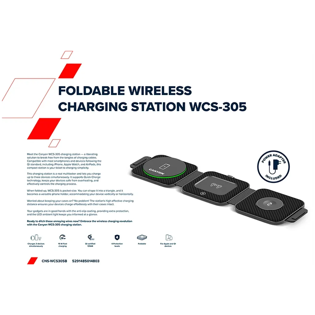 Skládací bezdrátová nabíjecí stanice  3 v 1 WS-305 - Photo 15