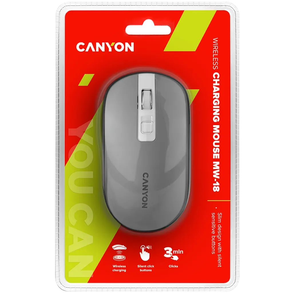 Ασύρματο επαναφορτιζόμενο ποντίκι με αθόρυβα κουμπιά MW-18 - Photo 5