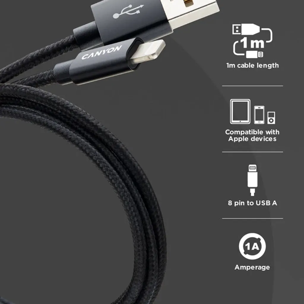 Πλεγμένο Lightning 8 ακίδων - Καλώδιο USB για iPhone CFI-3 - Photo 6