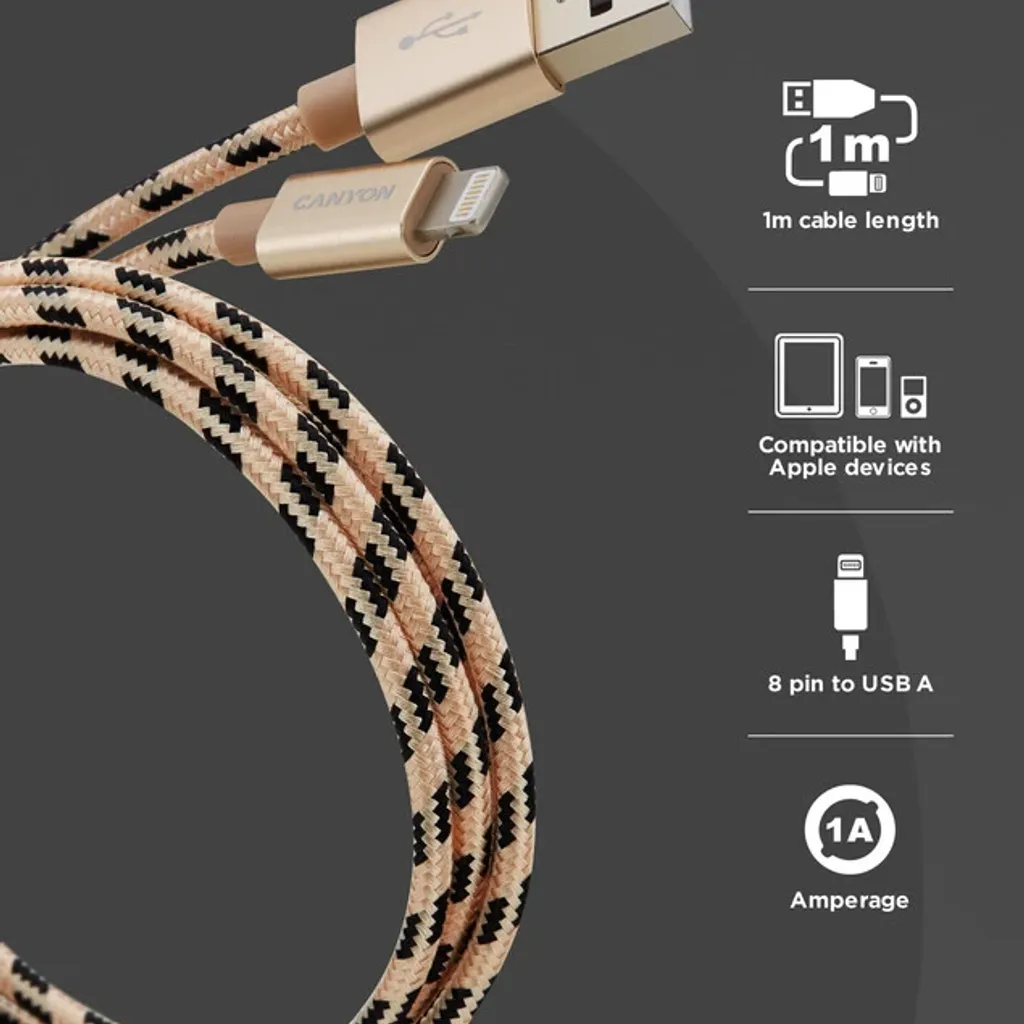 Πλεγμένο Lightning 8 ακίδων - Καλώδιο USB για iPhone CFI-3 - Photo 5