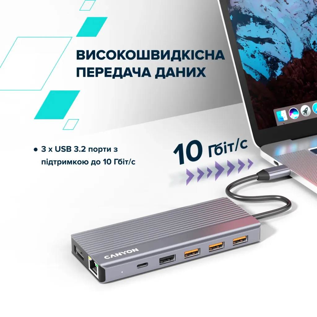 13-портовий USB-C Хаб DS-16 - Photo 11