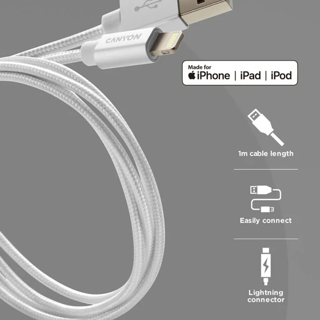 Charge & Sync MFI braided cable MFI-3 - Photo 7