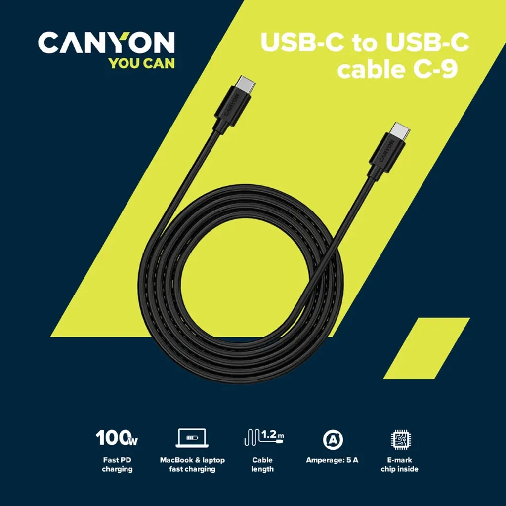 Fast charging & data transfer cable, USB-C to USB-C C-9 - Photo 3