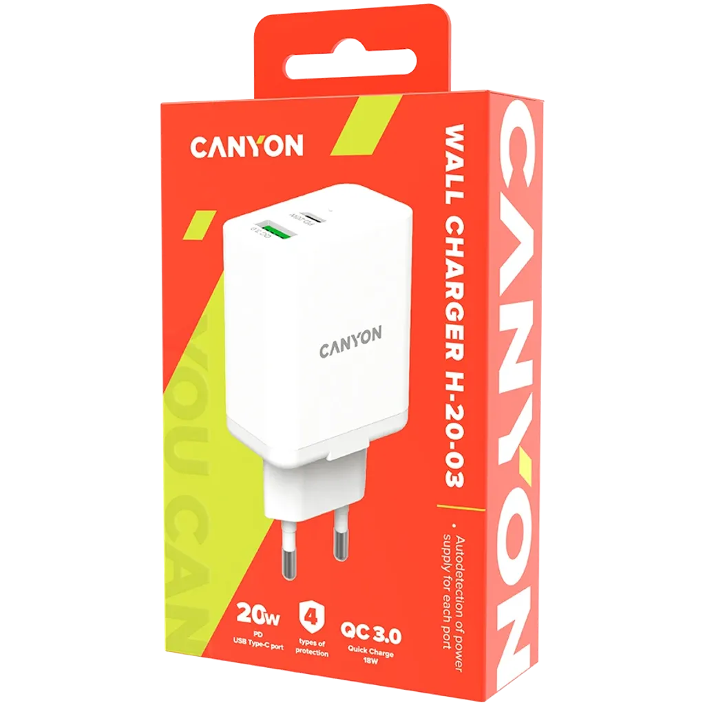 Wall Charger PD 20W + QC 3.0 18W H-20W03 - Photo 3