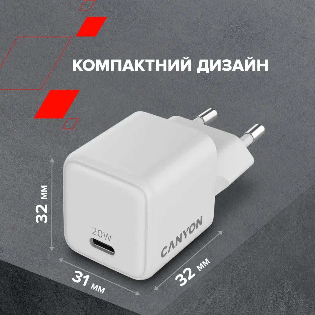 GaN мережевий зарядний пристрій CU20C - Photo 9