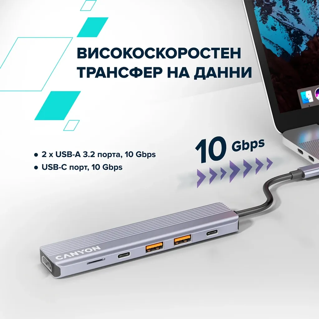 6-портов USB-C хъб DS-17 - Photo 9