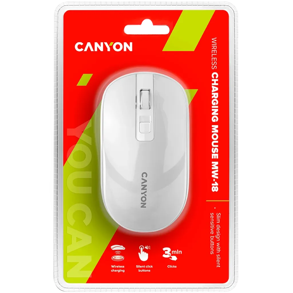 Ασύρματο επαναφορτιζόμενο ποντίκι με αθόρυβα κουμπιά MW-18 - Photo 5