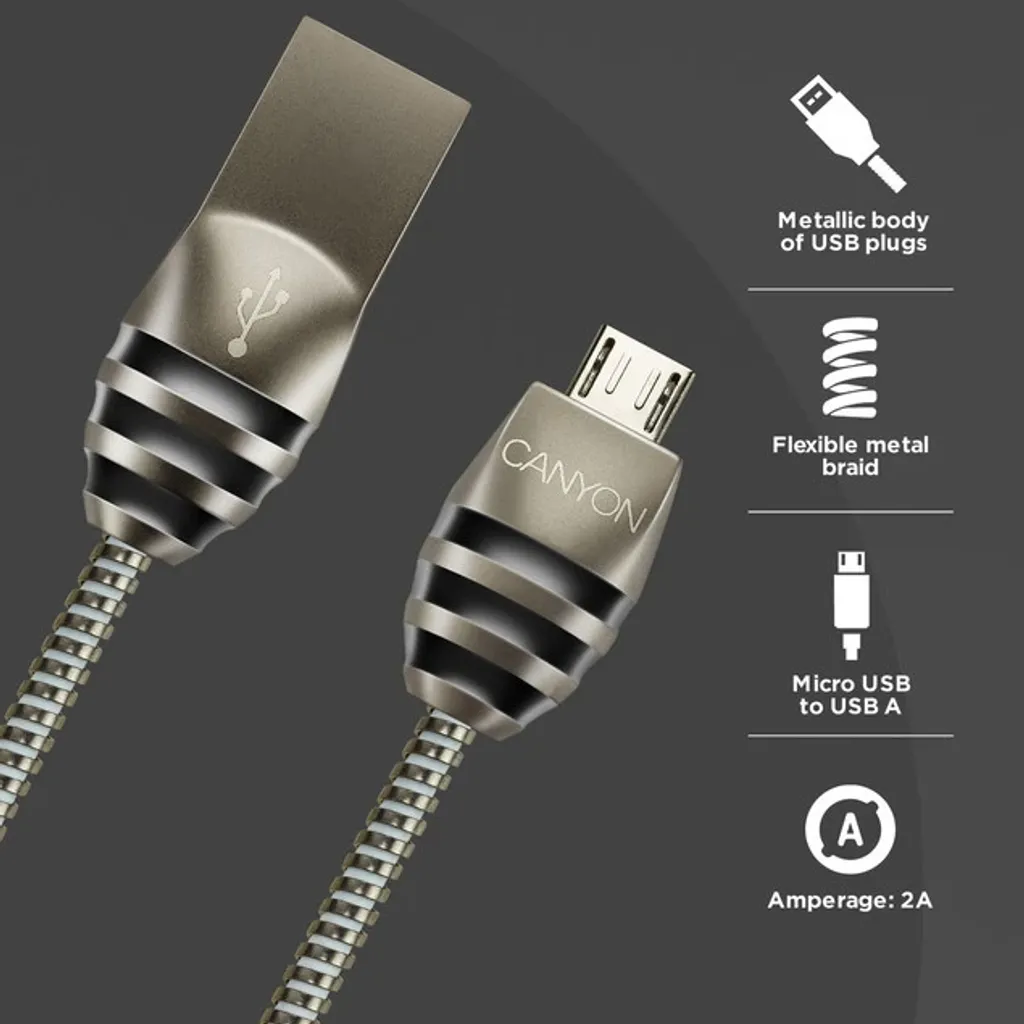 Stylish Metal Sync&Charge Cable UM-5 - Photo 4