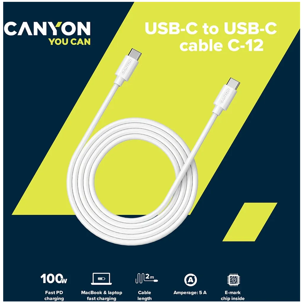 Кабель USB-C - USB-C для быстрой зарядки и передачи данных C-12 - Photo 3