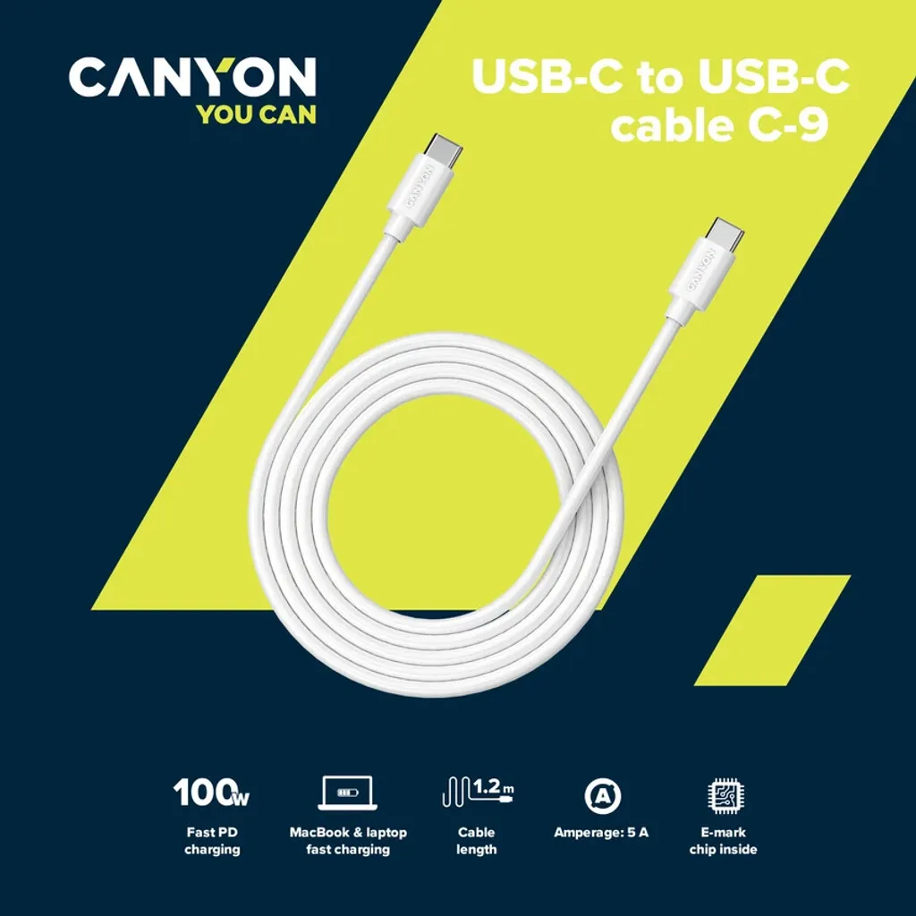 Fast charging & data transfer cable, USB-C to USB-C C-9 - Photo 3