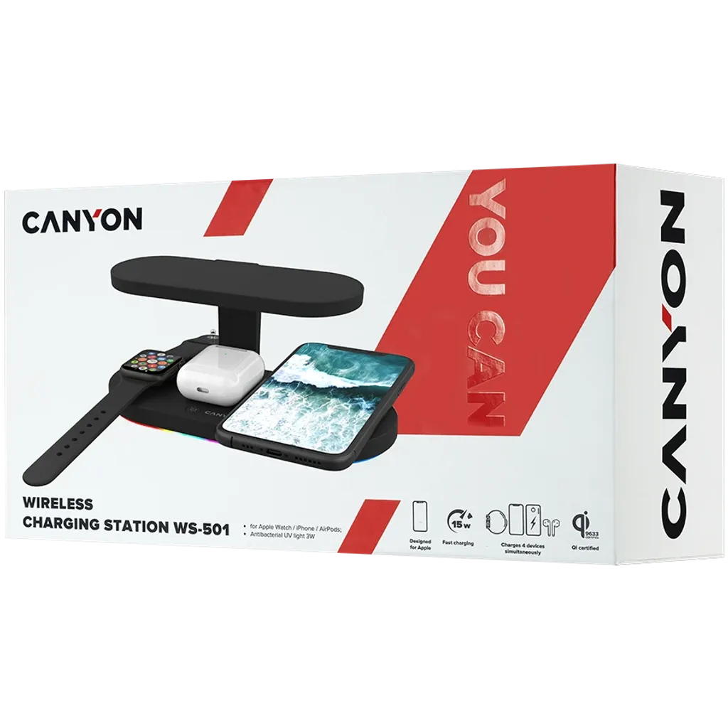 5-in-1 Wireless charging station for gadgets supporting QI technology WS-501 - Photo 8