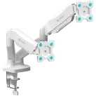 ONKRON Dual Monitor Desk Mount Stand for 13 to 32-Inch LCD LED Monitors up to 8 kg, White