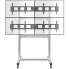 ONKRON Freestanding Rolling Mobile Video Wall Stand for 4 Screens 40''-55'', Silver