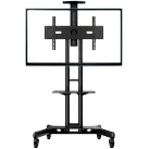 ONKRON Mobile TV Stand for 40-70” TVs with Wheels Shelves Height Adjustable Rolling TV Cart, Black