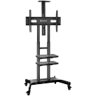 ONKRON Mobile TV Stand for 50-83” TVs with Wheels Shelves Height Adjustable Rolling TV Cart, Black