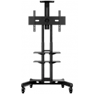 ONKRON Mobile TV Stand for 40-70” TVs with Wheels Shelves Height Adjustable Rolling TV Cart, Black