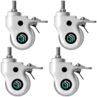 Wheel set with increased diameter ONKRON AWL-75W, white