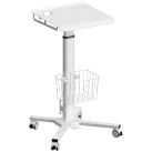 Height-adjustable laptop medical trolley on wheels KRON LMG30, white