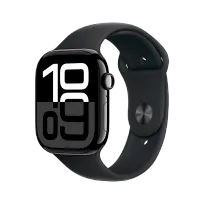 Apple Watch Series 10 GPS,  Черный спортивный ремешок, S/M, 42мм, Оникс