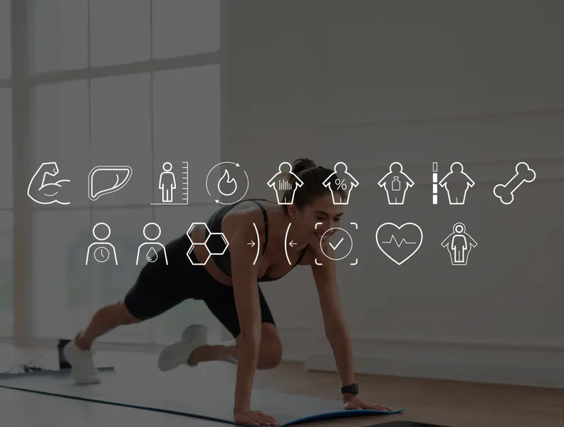 Analizador avanzado de composición corporal 16 métricas