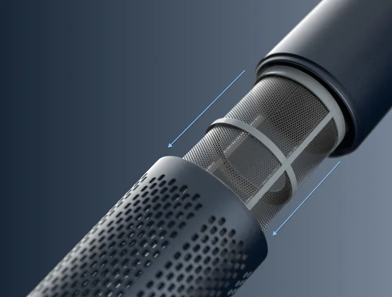 Gyorsan kioldható szűrő az egyszerű tisztításhoz