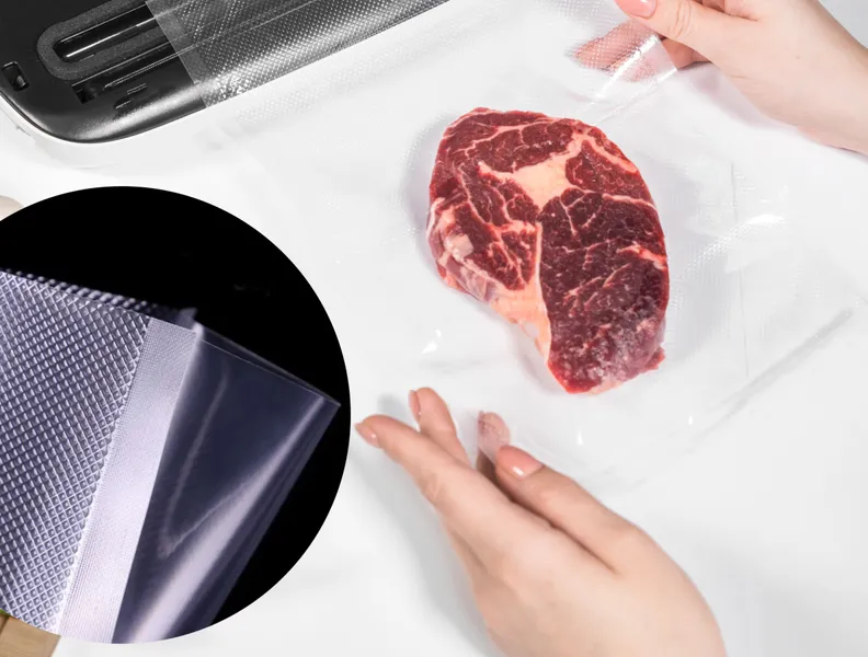 Umieść torbę stroną żebrowaną do dołu