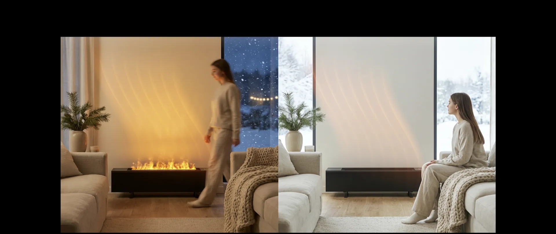 Convection heater with built-in humidifier