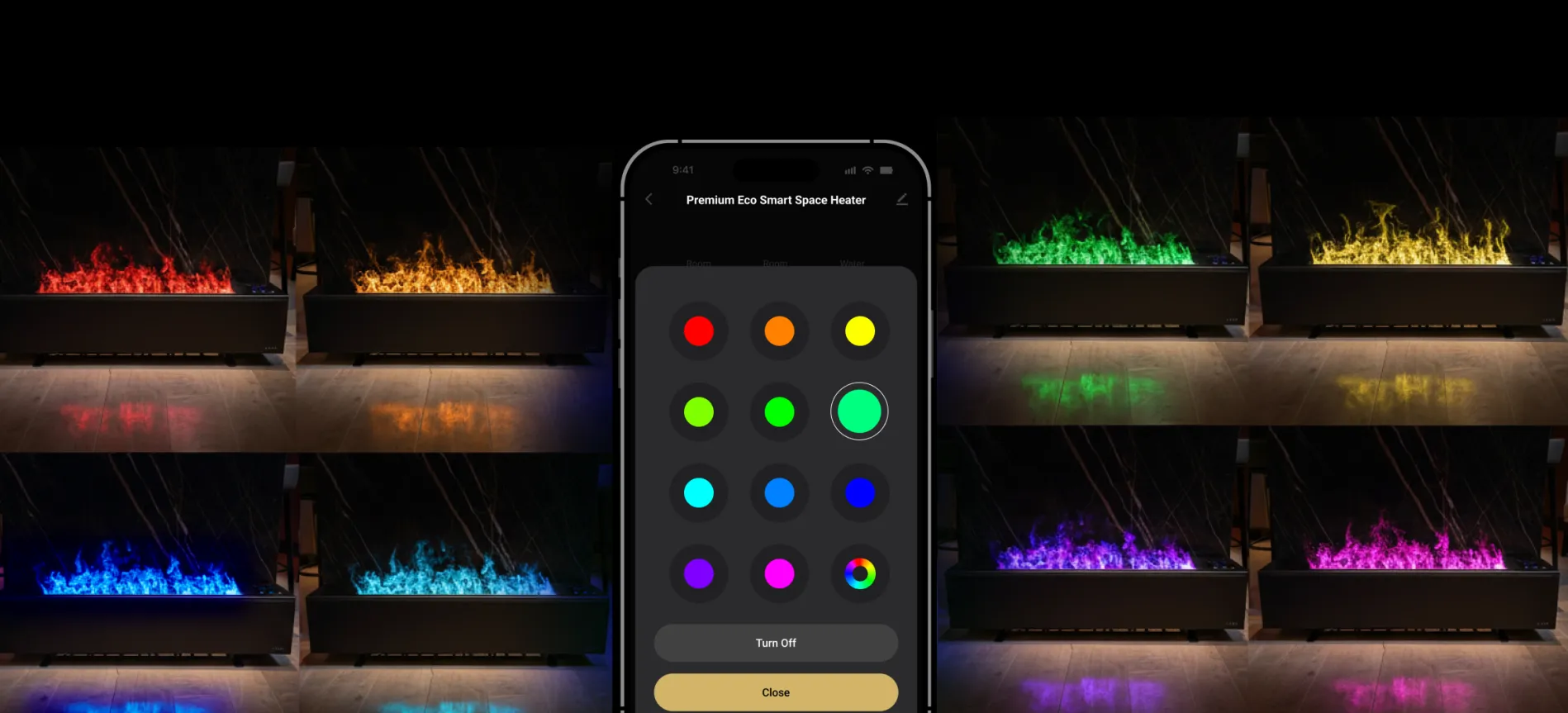 12 REAL FIRE colors & Rainbow effect