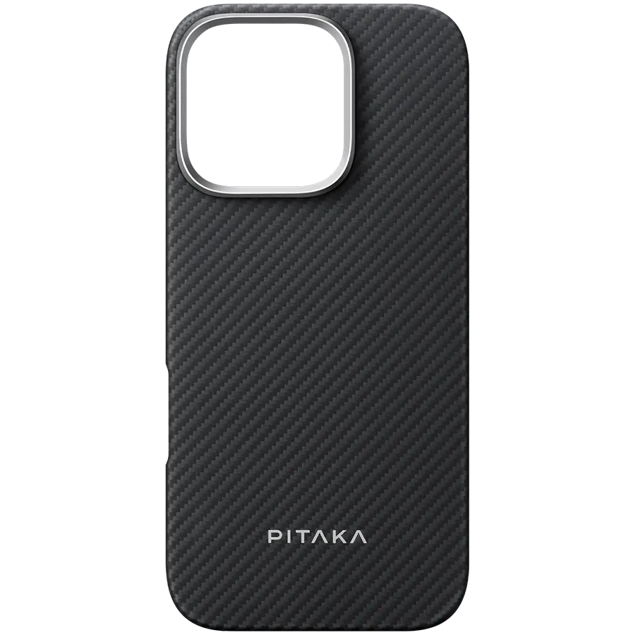 PITAKA Чехол Ultra Slim с MagSafe Чёрный/Серый для iPhone 16 Pro – photo