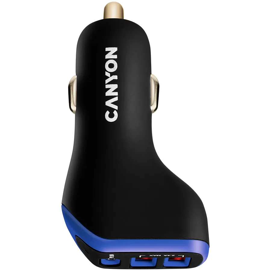 CANYON Автомобильный адаптер C-08 3*USB/USB-C, 18 Ват – photo 1