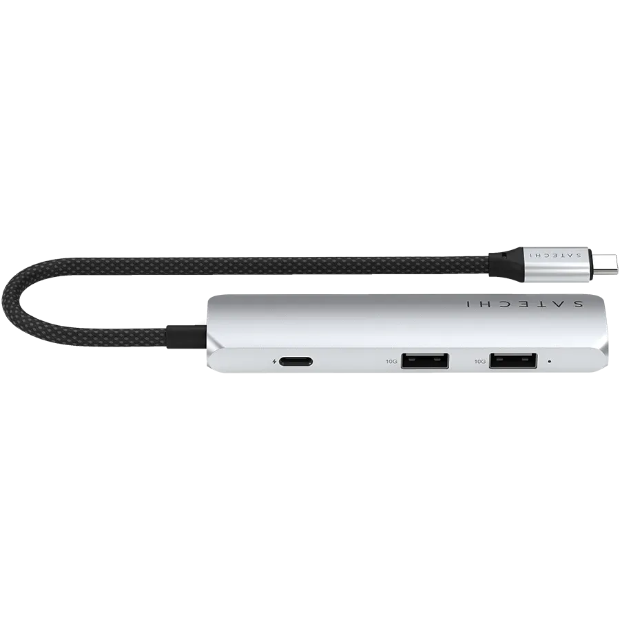 SATECHI 4-in-1 USB-C Slim Multiport Adapter 4K, Silver – photo 1