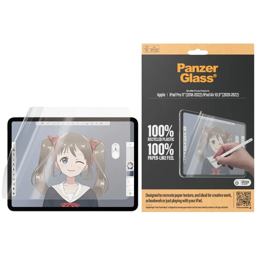 PANZERGLASS Protective Film for iPad Pro 11/AirGraphicPaper Screen Protector. Ultra-Wide Fit – photo 1
