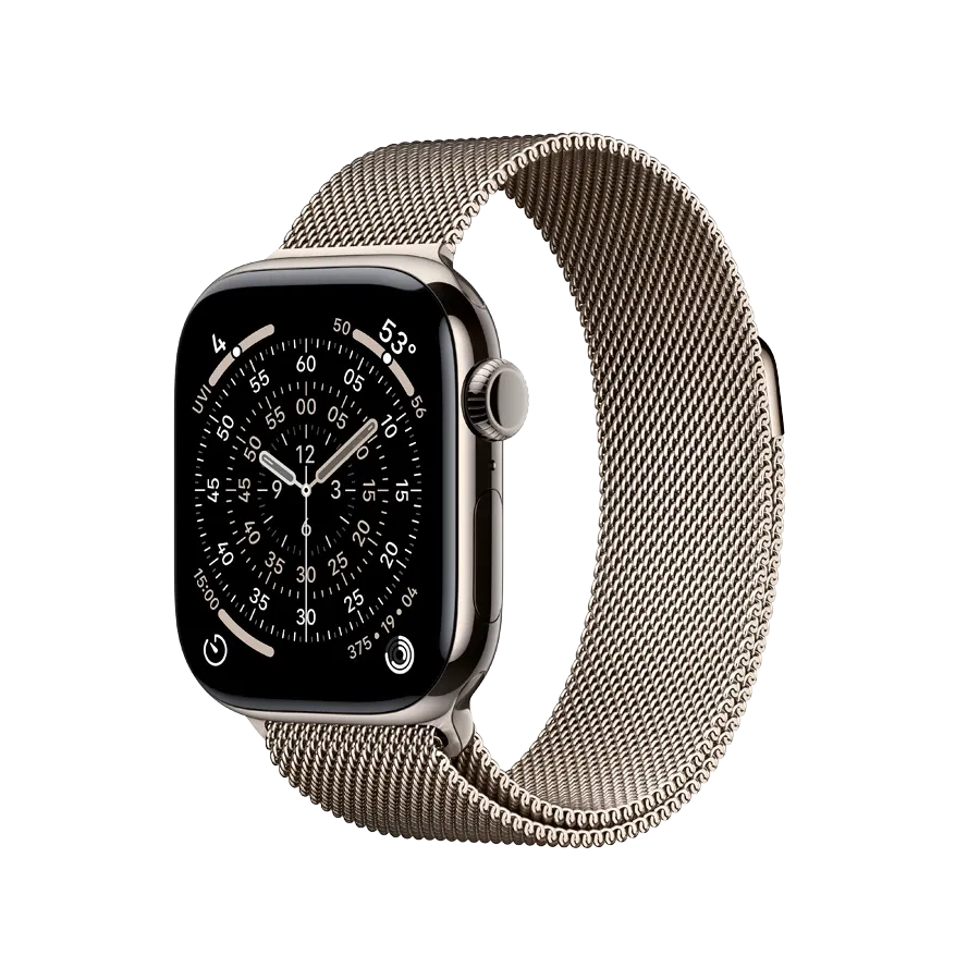 Apple Watch Series 11 GPS + Cellular, Natural Milanese Loop, 42мм, Natural Titanium – photo 1