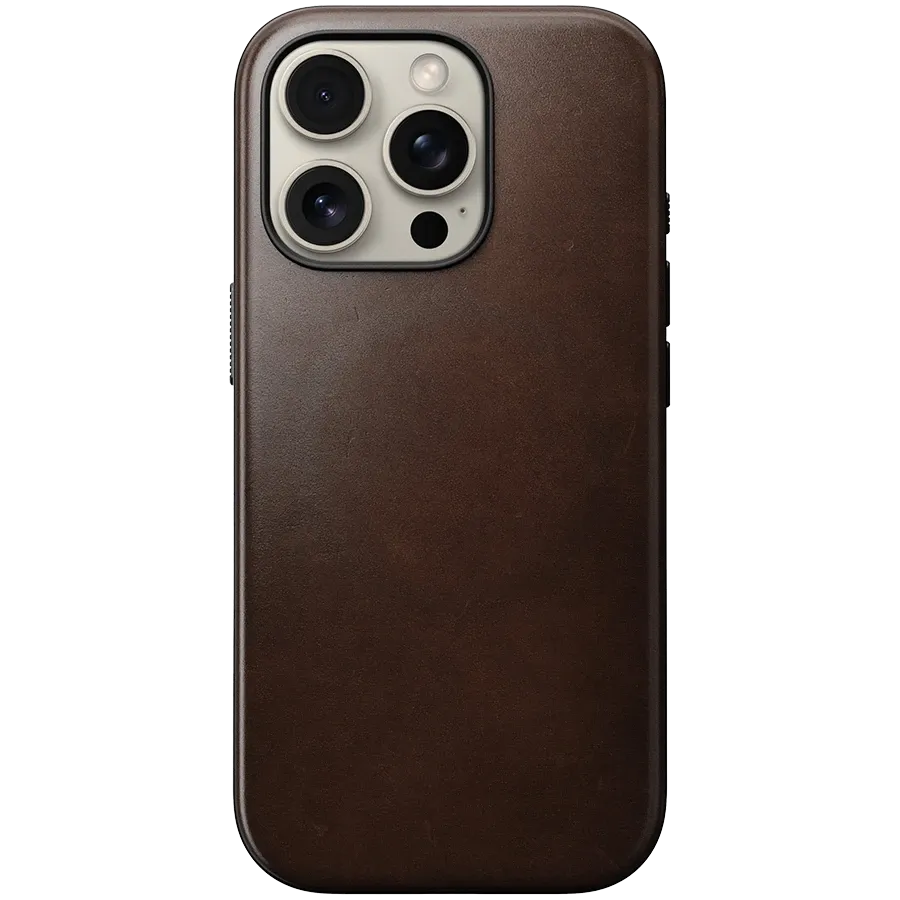 Чохол NOMAD Modern Horween Leather with MagSafe Rustic Brown для iPhone 16 Pro – photo