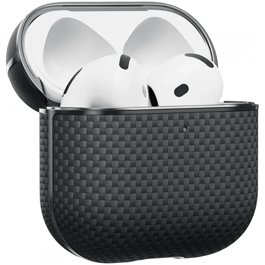 PITAKA Чехол Aramid Fiber  Чёрный/Серый для AirPods (Gen. 4) – photo 1