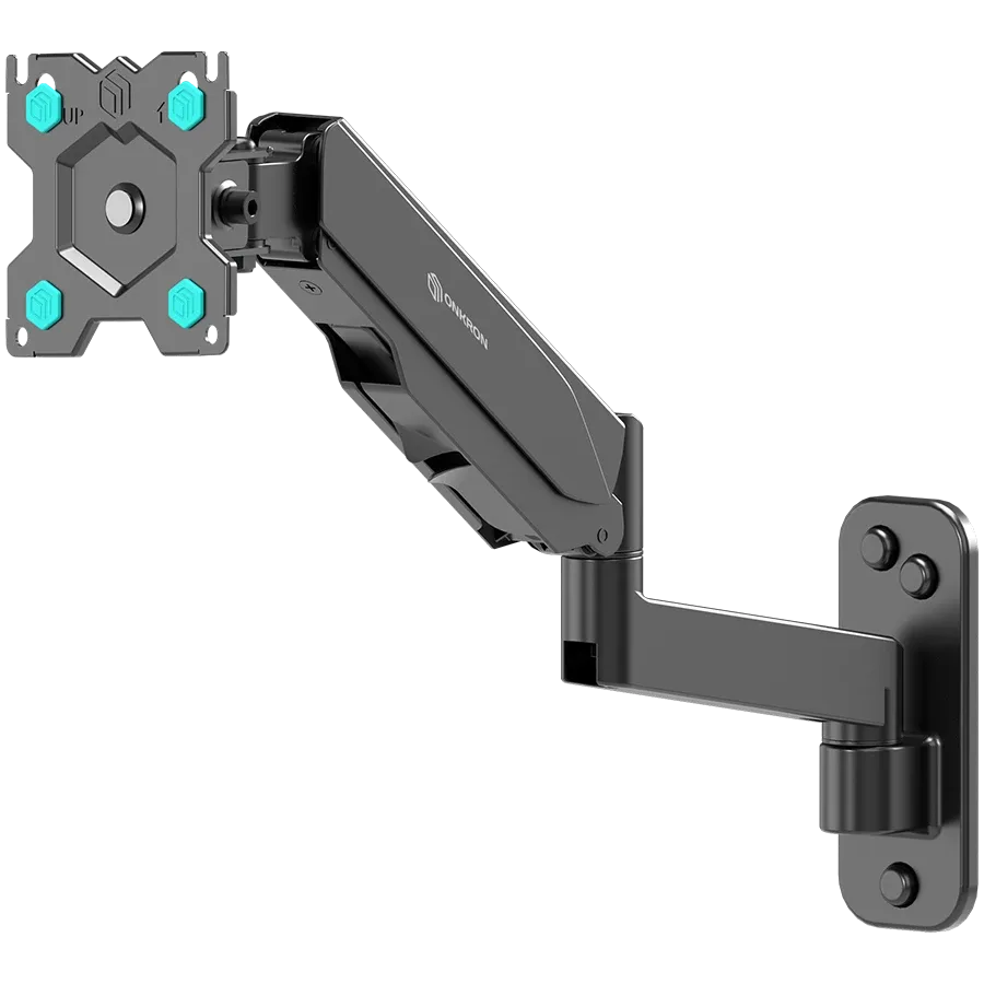 ONKRON TV Monitor Wall Mount Bracket for 13” – 34” Screens Full Motion with Gas Spring, Black