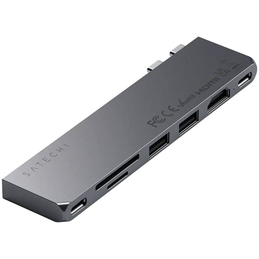 Multiport adapter SATECHI Pro Aluminum USB-C, Boz kosmos – photo 1