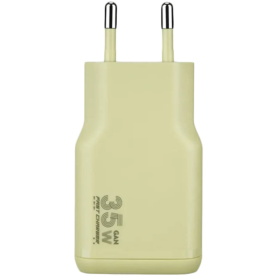 Adaptor de alimentare Tucano One Power Kit GaN 35W USB-C + Cablu, Yellow – photo 1