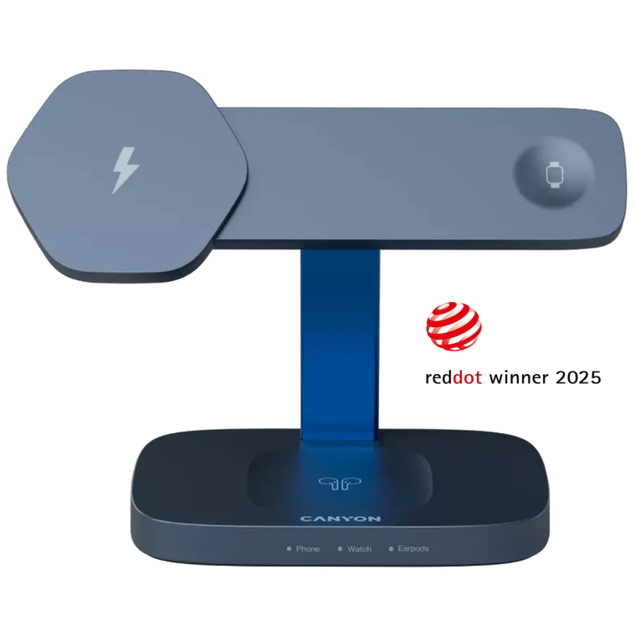 CANYON WCS-310 Wireless Charger to USB Type C (1.2մ), 15, Dark Grey/Blue – photo 1