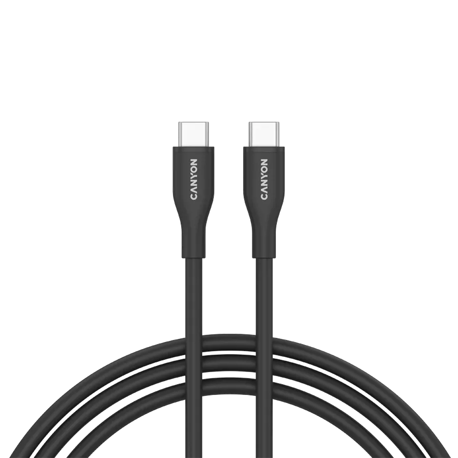 Кабель CANYON CC60SC10 USB-C на USB-C, 1м, Чёрный – photo 1
