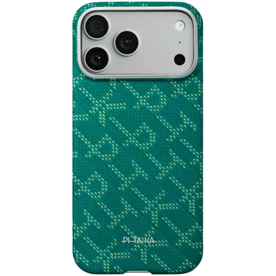 PITAKA Чехол Ultra-Slim с MagSafe Green/Gold для iPhone 17 Pro Max – photo 1
